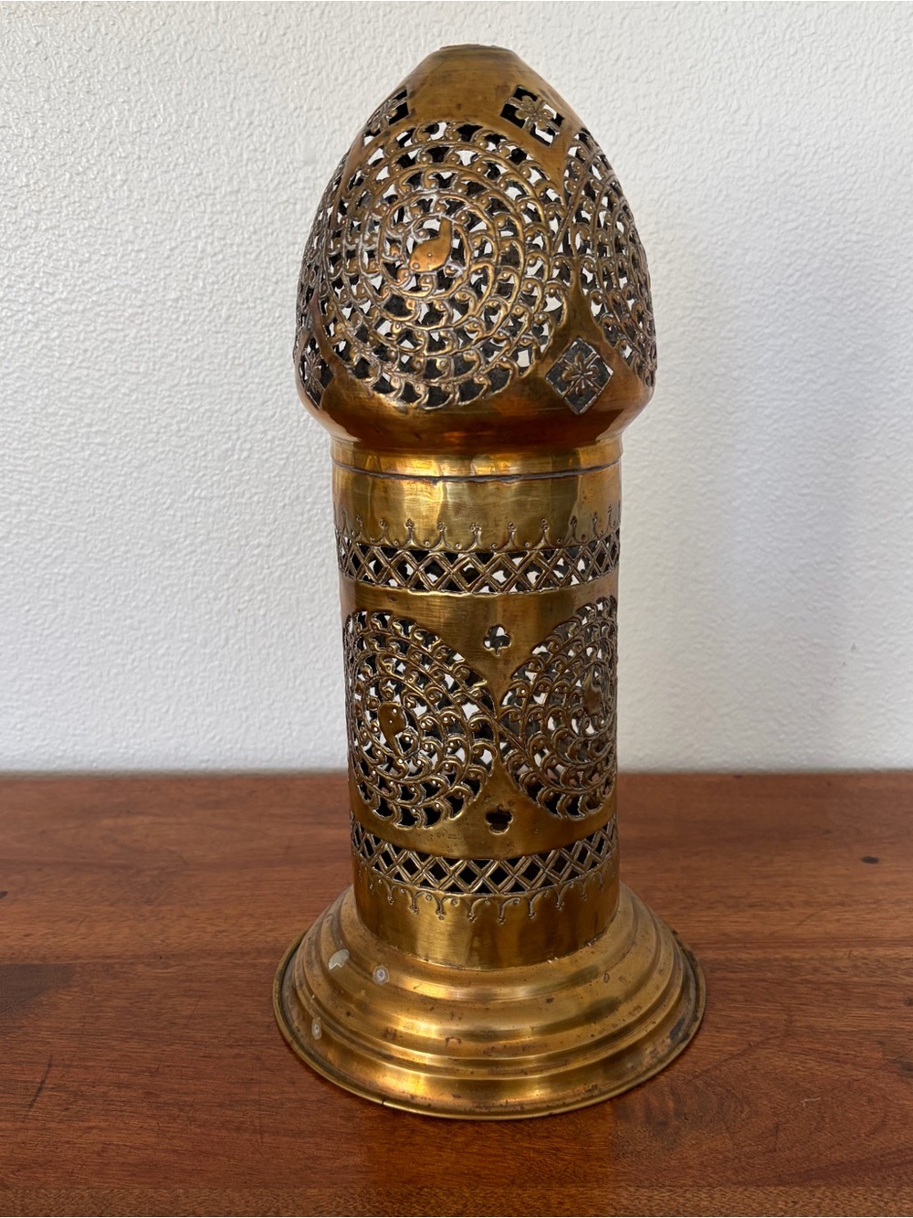 Vintage Brass Moroccan Candle Lamp Lantern Decor Holiday